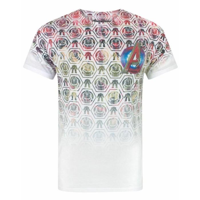 Camiseta masculina de sublimação de ícones Avengers Age Of Ultron S branco