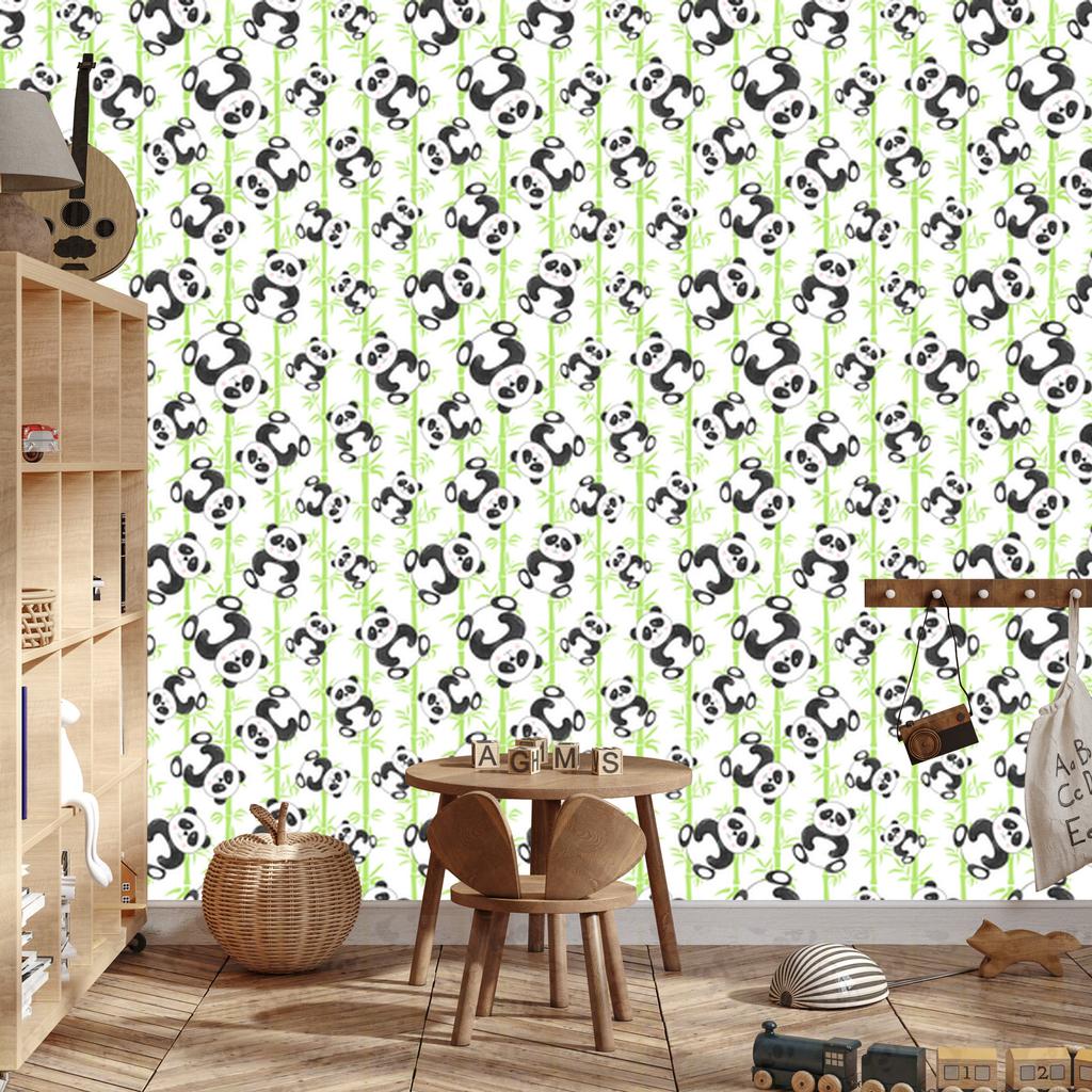 Smiling Panda Bears Wallpaper for Living Room and Bedroom 50x1000