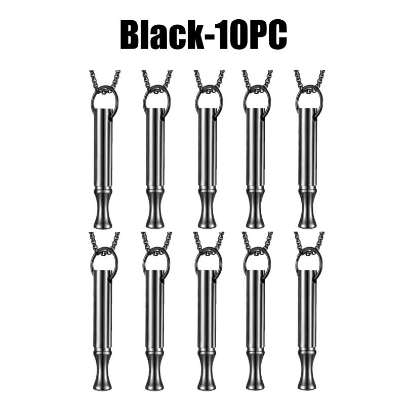 Fashion Necklace Meditation Breath Stainless Steel Whistle Pendant Anxiety Relief Stress Reduction Jewelry Accessory