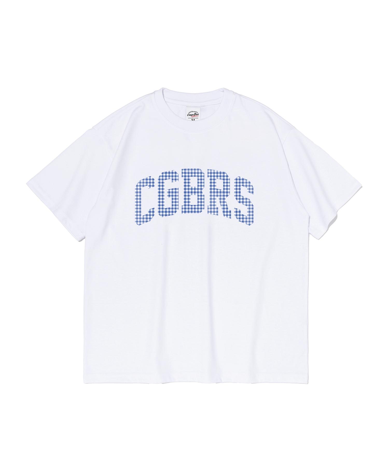 Cargo Bros For Woman Signature Pattern Logo Short Sleeve T-Shirt (Blue Check) S