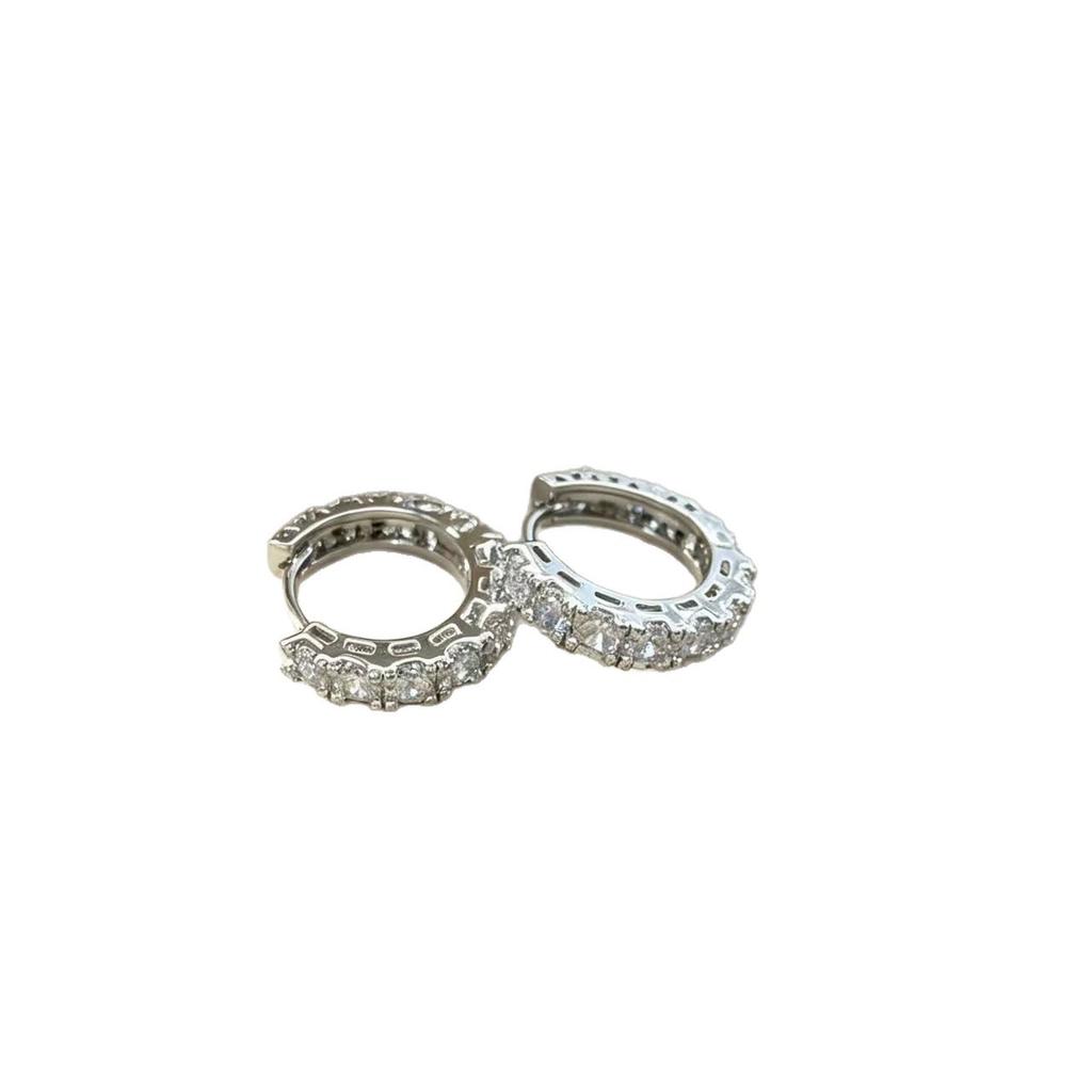 Silver Rhinestone Crystal Hoop Earrings for Women Girls Newest Luxury Romantic Earrings Fashion Jewelry Gifts