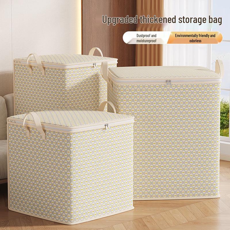 Large Capacity Gray Corrugated Clothes Storage Bag for Bedroom Organization