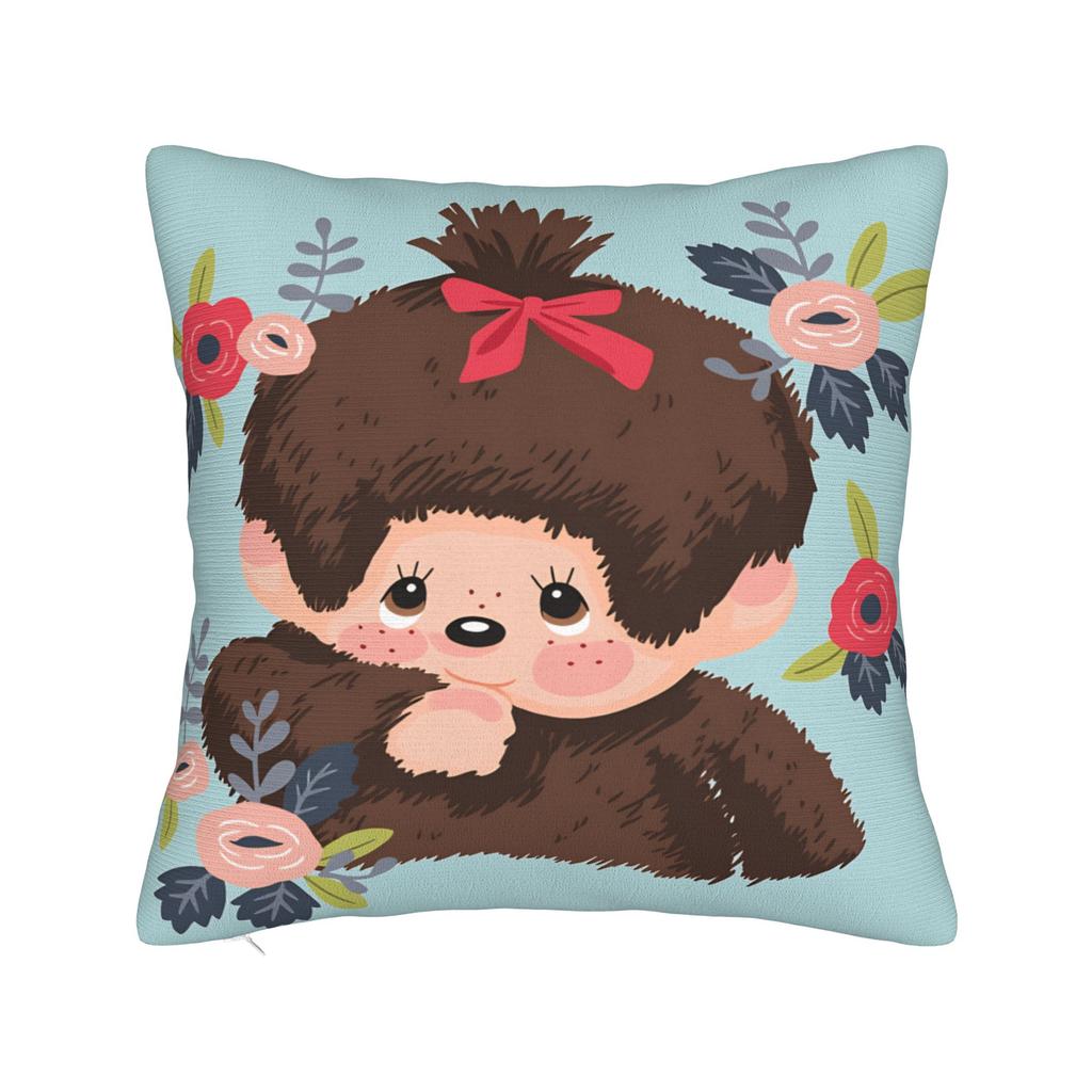 M-Monchhichis Pillowcases  Novelty Pillow Case For Sofa Car Home Decor Graphic Pillow Cover