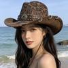 New European and American Style Cowboy Hat Summer Seaside Sunscreen Hat Women's Beach Photo Shoot Big Edge Top Hat