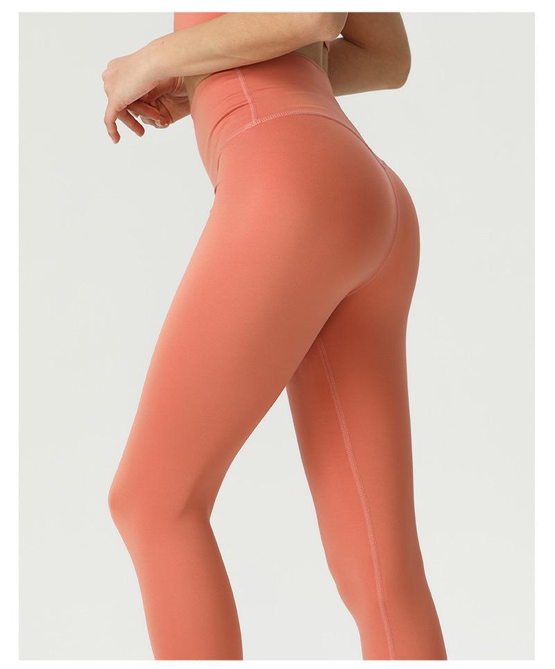 High-Waist Nude Feel Butt Lift Brushed Yoga Leggings, Peach Fitness Pants for Women