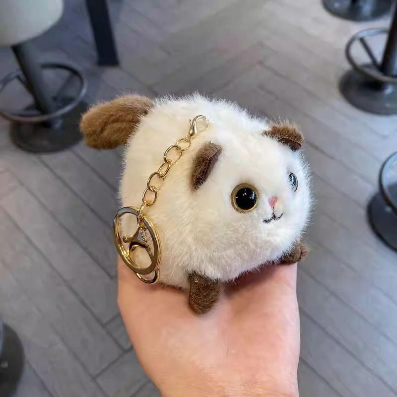 Cartoon Rotate Tail Plush Toy Cute Cat Rabbit Plush Toy Shakes Tail Pull Cord Can Move And Sound Plush Doll Pull Cord Keychain