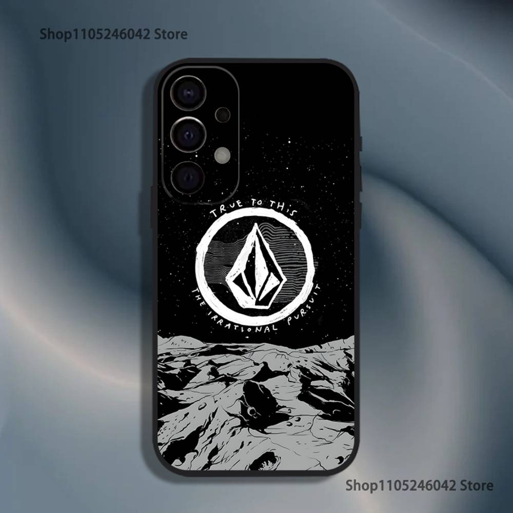 

L-Luxury V-VOLCOM-S Sport Style Phone Case For Samsung S25,S24,S21,S22,S23,S30,Ultra,S20,Plus,Fe,Lite,5G Black Cover Samsung S21 s305G