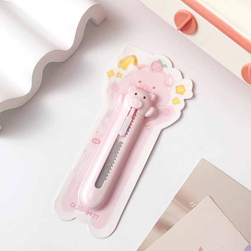 Mini cuchillo utilitario de dibujos animados para estudiantes, abridor de letras Kawaii pequeño, Clip de papel para oficina, suministros para estudiantes, accesorios de oficina