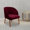 Velvet Semi-Circular Dining Chair Cover with Elastic Arc Design