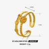 Stainless Steel Geometric Round Opening Rings for Women Men Simplicity Casual Double Layer Hollow Rings Trend Daily Wear Jewelry