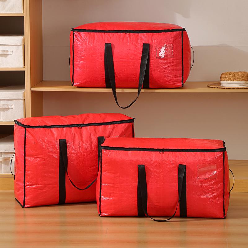 Foldable Quilt Organizer: Transparent, Moisture-Proof Storage Bag with Mesh Design