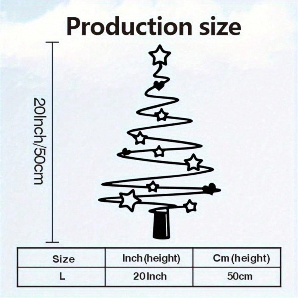 1-Piece Minimalist Xmas Tree Wall Art Metal Decor Rustproof Indoor Outdoor Holiday Home Garden Yard Decoration Sculpture Gift