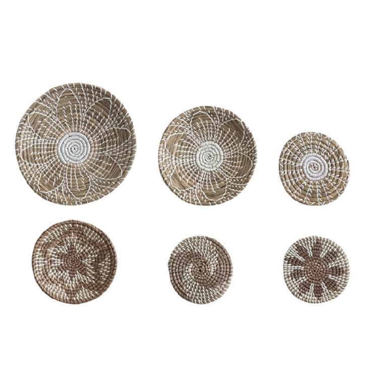 Circular Wall Decor Homestay Living Room Straw Woven Hanging Woven Decor