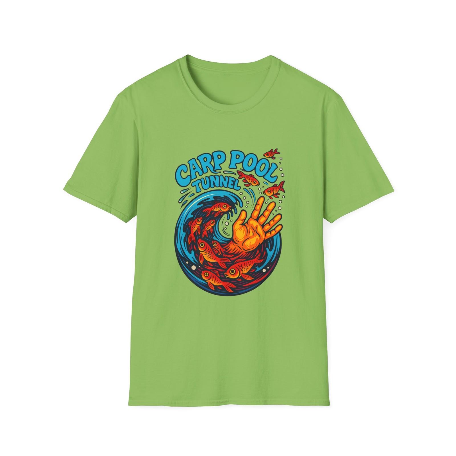 Unisex Softstyle T-Shirt Mens Womens Tees Top Surreal Psychedelic Carp Pool Tunnel Pop Art Graphic 2XL