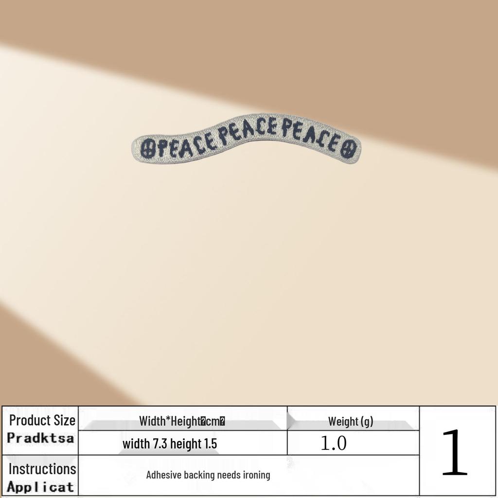 Korean Style Black & White Cartoon Embroidered Iron-On Patch for Clothing & Bags