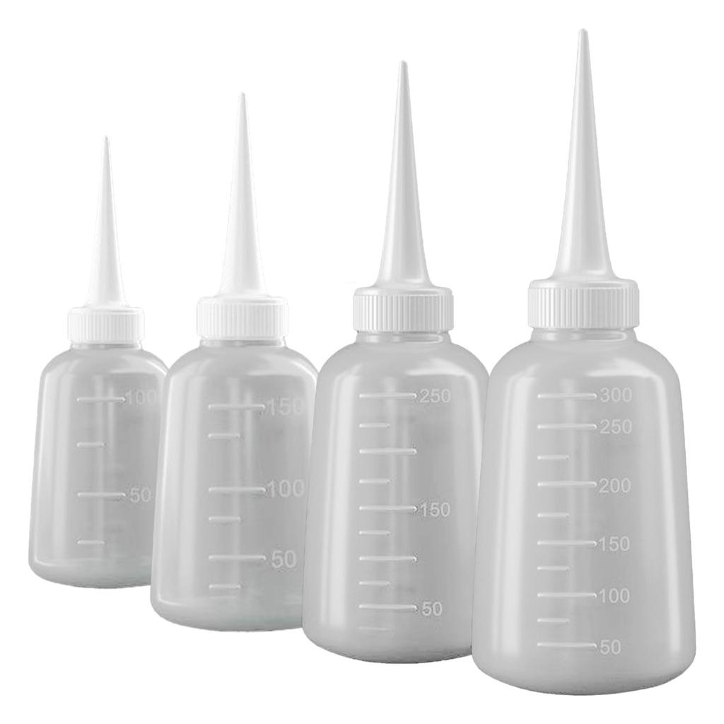 4Pieces Translucent Squeeze Bottles Multifunctional Wash Bottle DIY Supplies Ideal for Glue Oil and Laboratory Use