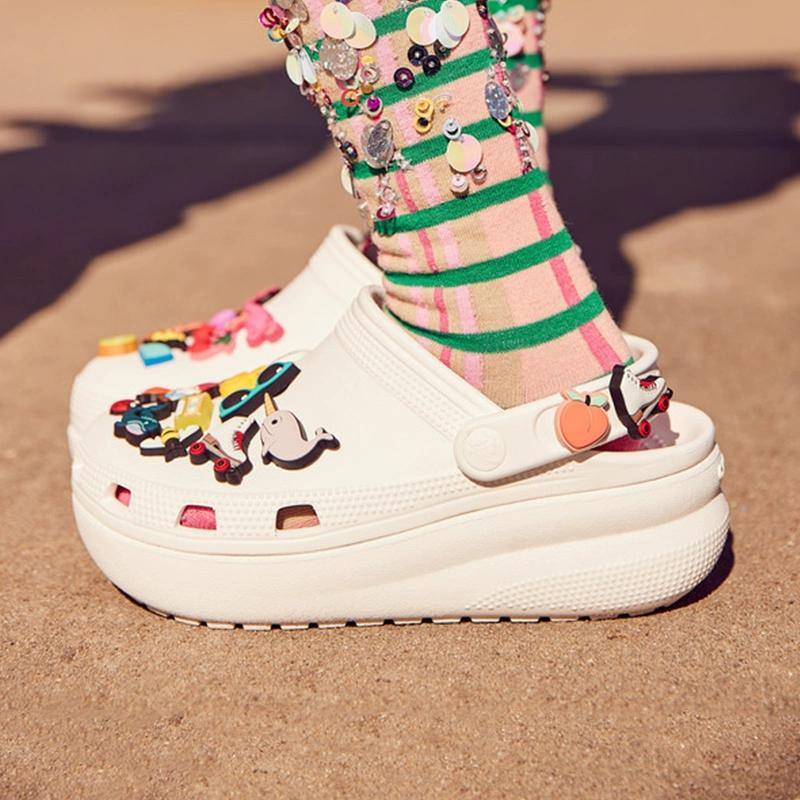 Crocs Classic Clog Versatile Thick Sole Durable Breathable Sandals Kids Sandals White 207708-100