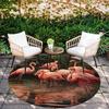 Giraffe & Flamingo Pattern Round rug,Carpet Rug for Living Room Bedroom Playroom ,Non-slip Floor Mat,Holiday Gifts and Birthday Gifts.