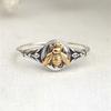 1 Piece Vintage Insect Bee Boho Style Metallic Gold Color Antique Silver Color Aged Ring Two Tone Ring Size 6-10