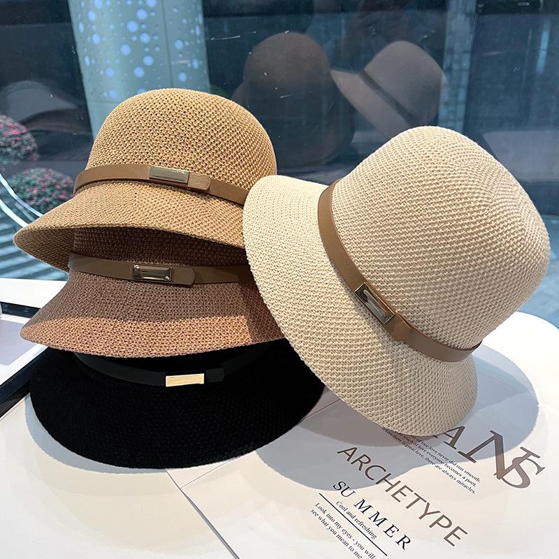 Womens Ladies Summer Straw Fisherman's Hat Sun Hat Adjustable Visor Hat