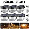 Solar Deck Lights,Solar Powered Fence Lights Dusk To Dawn LED Wall Light Outdoor Lighting Decoration for Step Yard Stair Patio Garden Warm Light