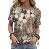 Fashion Casual Versatile Short Sleeve Crew Neck Printed Top Loose T-Shirts Women’s