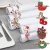 Christmas Napkin Rings Holders Xmas Home Table Decor Metal Napkin Buckle for Christmas Dinning Wedding Thanksgiving Tableware
