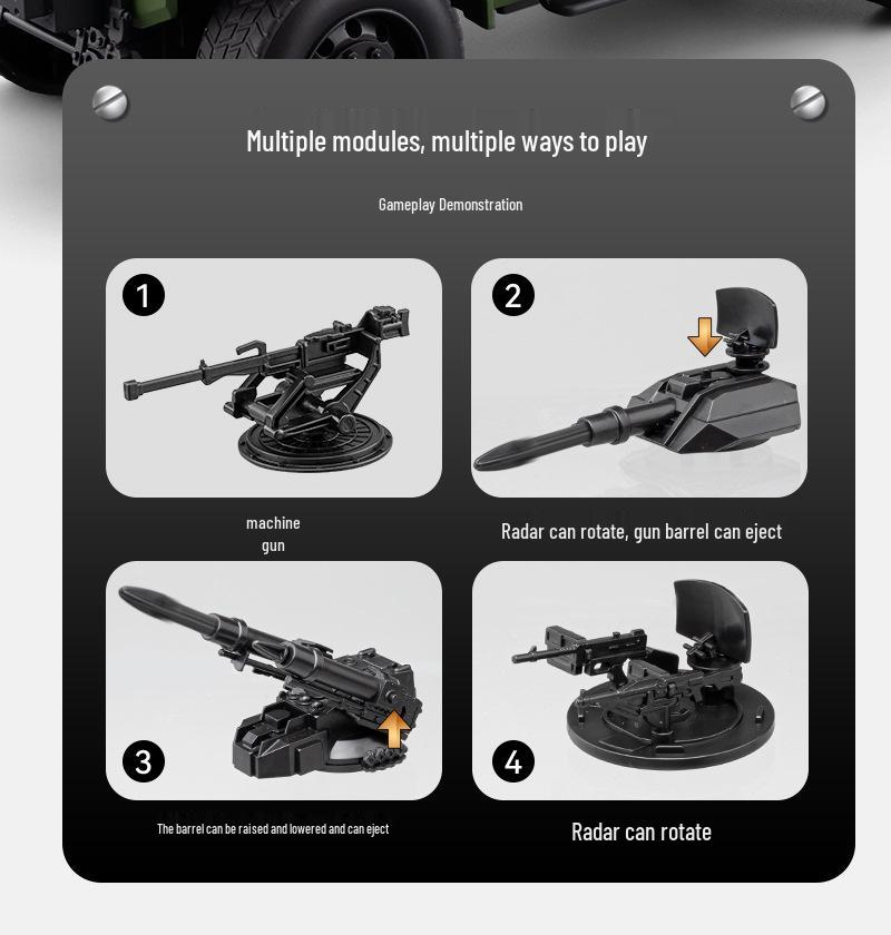 1:20 Large Warrior Armored Vehicle Model: High-Configuration Alloy Military Car with Turret, Sound, and Light - Toy for Boys.