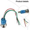 1pc Metal Push Button Switch With LED Indicator Light For 12-24V Automotive Marine Accessories Easy To Install