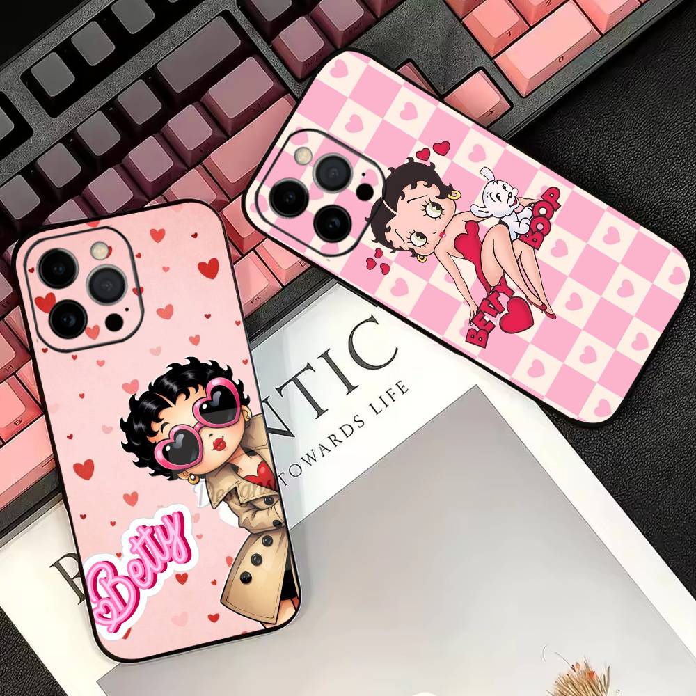 Cute-B-Betty Boop Phone Case Silicone Soft For IPhone 17 16 15 14 13 12 11 X XR Plus Pro Max Plus