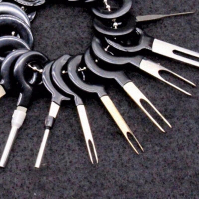 26-11pcs Car Terminal Removal Repair Tools Electrical Wiring Crimp Connector Pin Extractor Kit Keys Automotive Plug Pullers