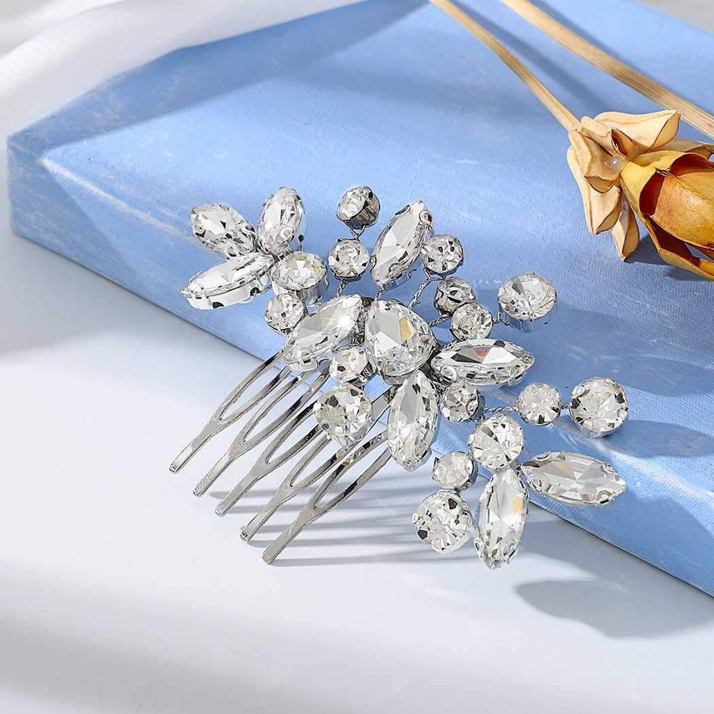 Luxuriöser Kristall-Strass-Braut-Haarkamm - Elegantes Legierungs-Hochzeits-Haarschmuck
