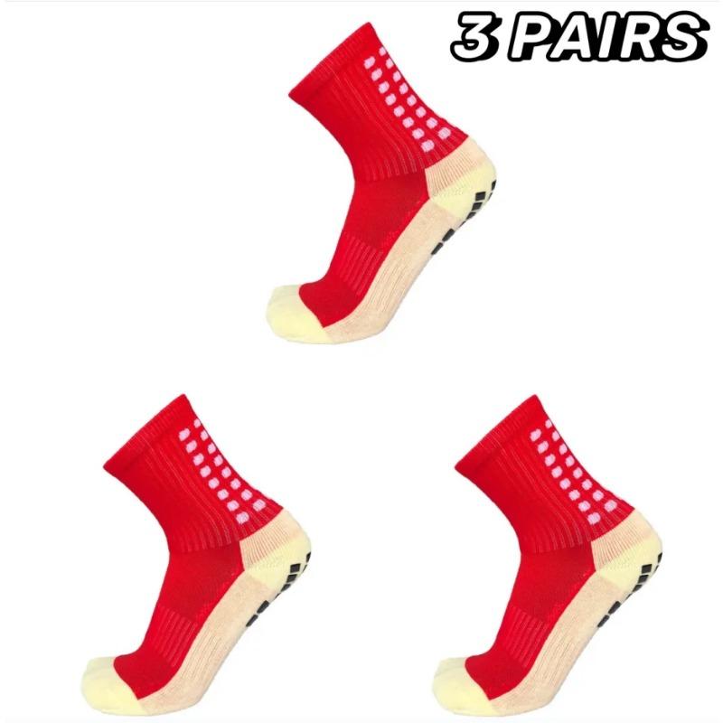 3 Paar rutschfeste Fußballsocken für Männer und Frauen, Outdoor-Sport, Basketball, Tennis, Radfahren, Laufen, Fußballsocken