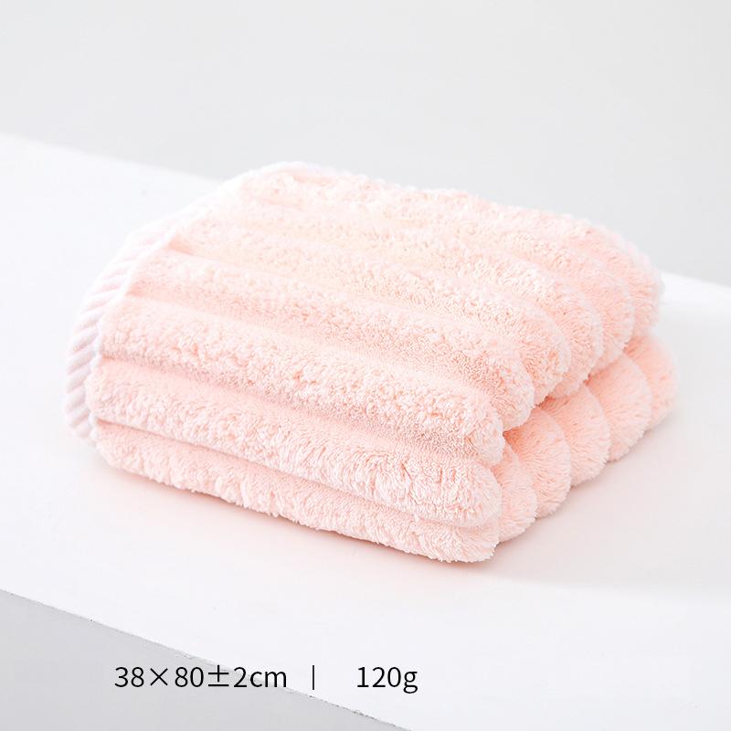 30x60cm Měkký Zesílený Pruhovaný Ručník na Obličej z Korálového Rouna Ručník na Ruce Ručník na Obličej Koupelový Ručník Silná Absorpce Vody Koupelnový Ručník