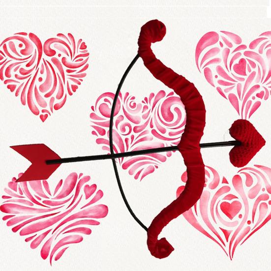 Unisex Mini Amor Pfeil und Bogen Set Valentinstag Halloween Kostümparty Cosplay Accessoire für Erwachsene Jugendliche