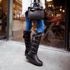 Women's Casual Sexy High Heel Boot Knee High Leather Boots Snow Boots