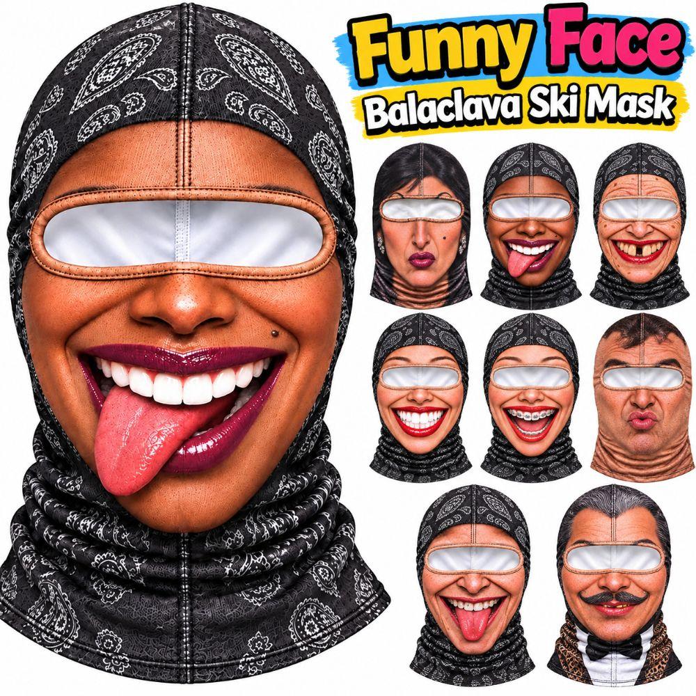 Full Coverage Old Man Balaclava Face Mask 3D Face Printed Funny Ski Mask For Men Woman
