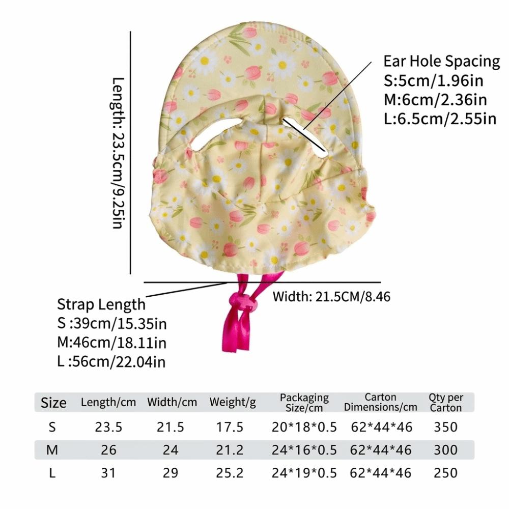 Cute Dog Hat Floral Print Pet Headwear Breathable Pet Photo Prop  Photo Shooting