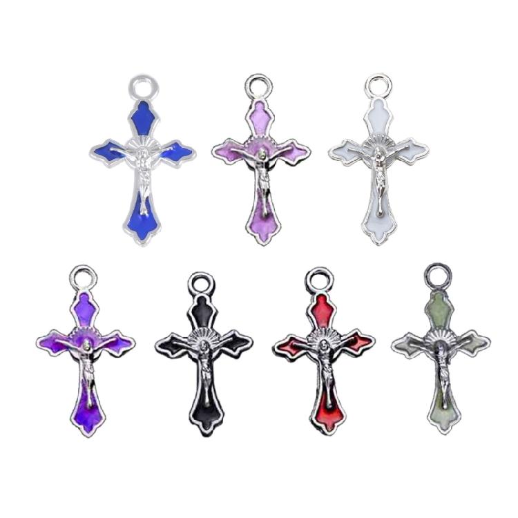 20Pieces Necklace Making Pendant For DIY Handmade Jewelry Tiny Crucifix Pendant