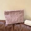 Herbst Winter Leopardenmuster Kosmetiktasche Rosa Plüsch Organizer Große Kapazität Kosmetik Toilettenartikel Tasche Handtasche Clutch für Damen