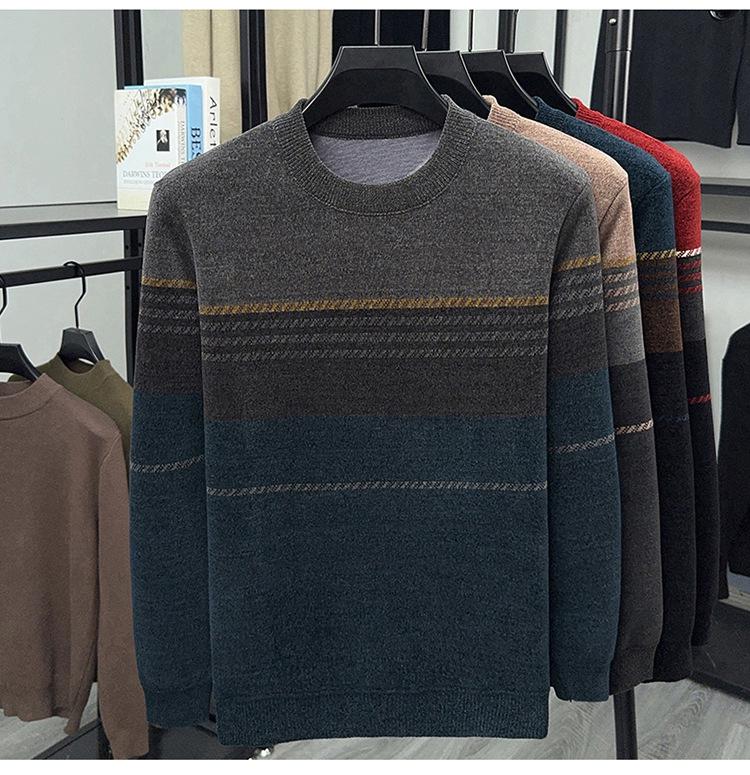 Winter Velvet Chenille Dad-Style Sweater: Warm, Thickened Knitwear for Men
