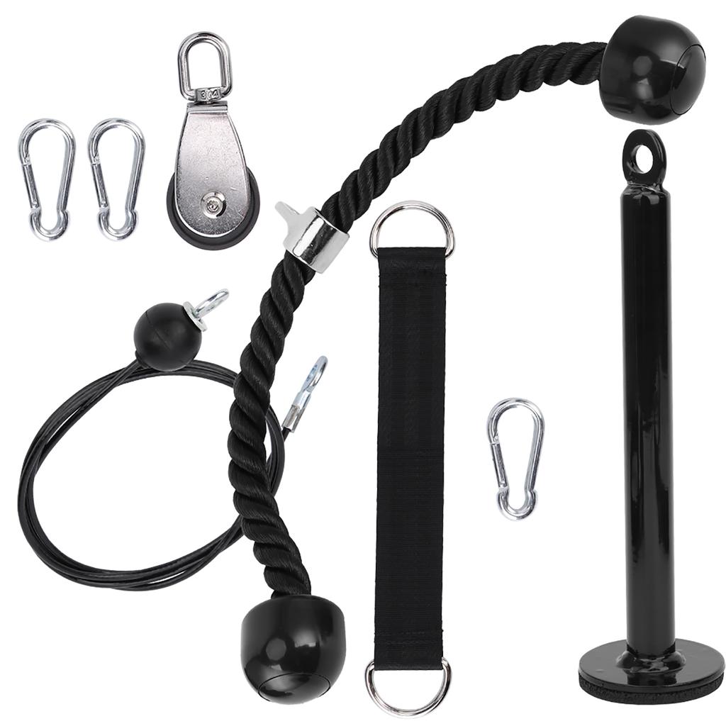 8Pcs Portable Fitness Equipment DIY Pulley Rope Exercise Arm Strength Training Triceps