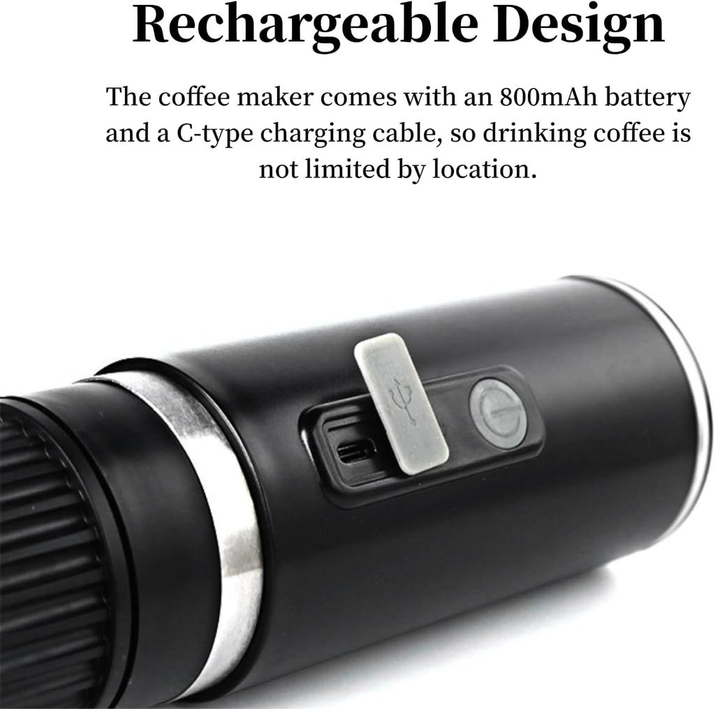 Mini Portable Electric Espresso Machine Outdoor Wireless Charging Capsule Coffee Powder Dual-purpose