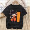 Dragon Ball Goku T-shirt Cotton Children A-Z Letter Tee Top Black Round Collar Clothing Boys Girl Summer Short Sleeve Kids