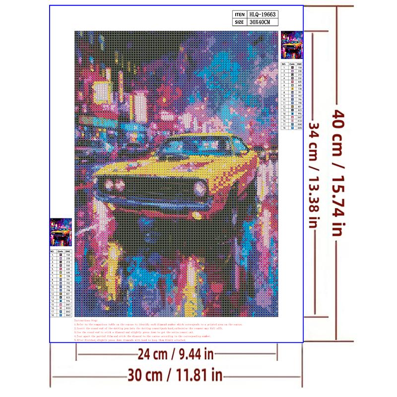 5d DIY Diamond Painting Cross Stitch Oil Painting Car Street Diamond Embroidery Mosaic Full Round Drill Home Decor