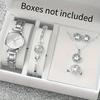 1set-Fashion Promise: Ladies' Gold Strap Quartz Watch Jewelry Set Meets Elegant Time (No Box)