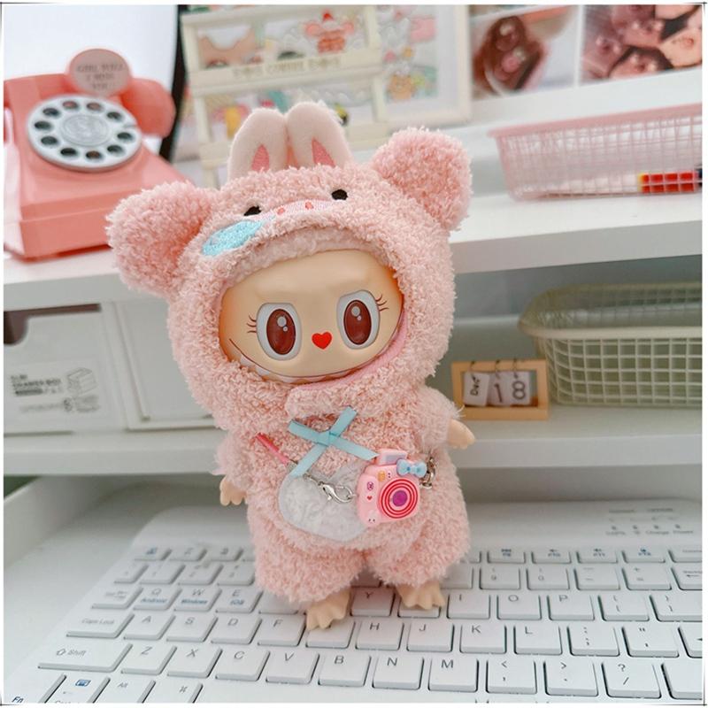 Mini Plush Doll's Animal Clothes Outfit Accessories Cute Capybara Elephant Duck Hoodie 17cm Labubu 10cm Idol Dolls DIY Clothing