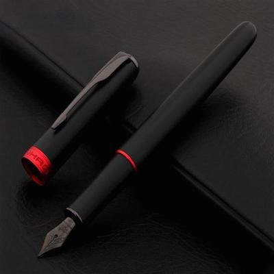 Pluma estilográfica de lujo 2023, calidad Jinhao 75, pluma estilográfica de metal negra y roja, papelería para estudiantes, oficina financiera, bolígrafo de tinta