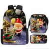 Christmas Backpack, 3D Digital Printed Backpack, Shoulder Bag, Pencil Case, Three-Piece Set