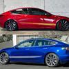 2PCS For Tesla Model 3 Car Body Side Sticker Striped Racing Style Decor Decal  Vinyl Cover Auto Tuning Accessories